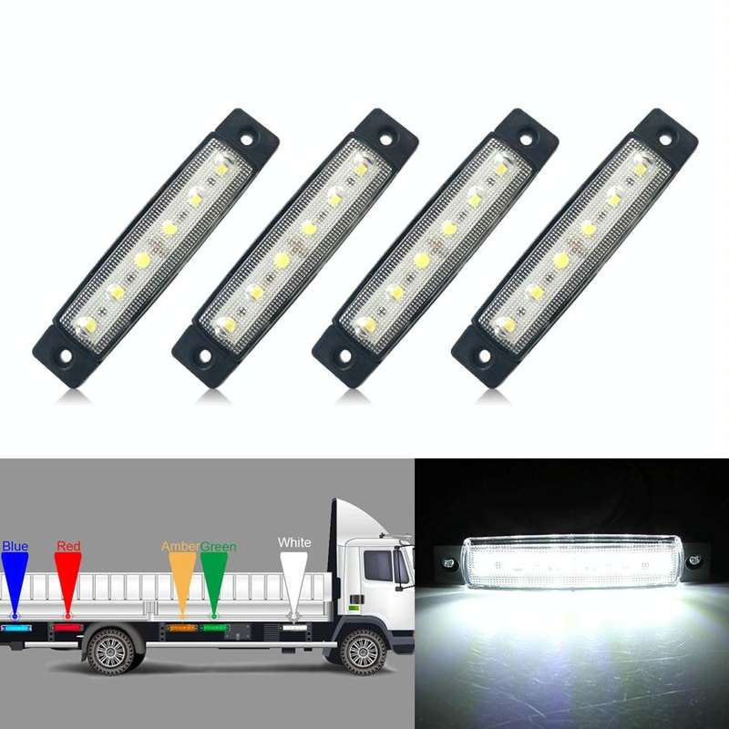 4 PCS 12V 6 SMD Auto Car Bus Truck Wagons External Side Marker Lights LED Trailer Indicator Light...