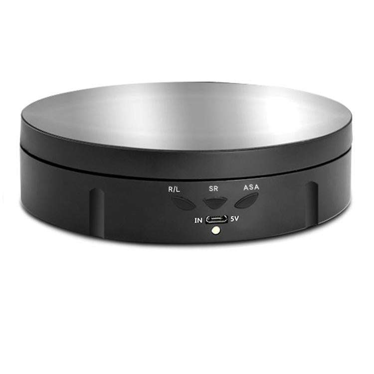 14.6cm Remote Mirror USB Electric Rotating Turntable Display Stand, Load: 10kg(Black)