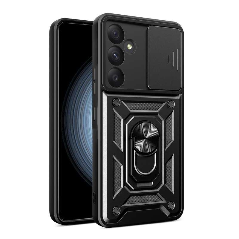 For Samsung Galaxy A55 5G Sliding Camera Cover Design TPU+PC Phone Case(Black)