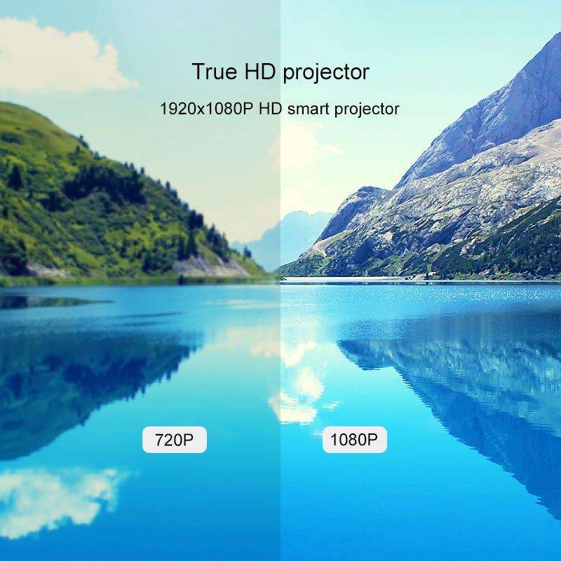 Cheerlux CL760 4000 Lumens 1920x1080 1080P HD Smart Projector, Support HDMI x 2 / USB x 2 / VGA /...