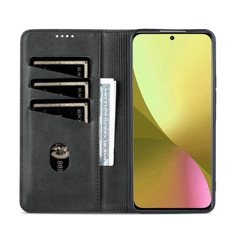 For Xiaomi 12 Lite AZNS Magnetic Calf Texture Leather Phone Case(Black)