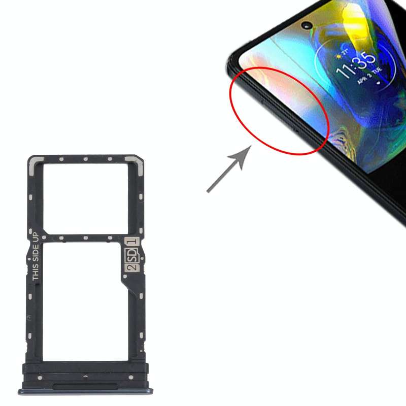 For Motorola Moto G82 5G SIM Card Tray + SIM / Micro SD Card Tray (Black)