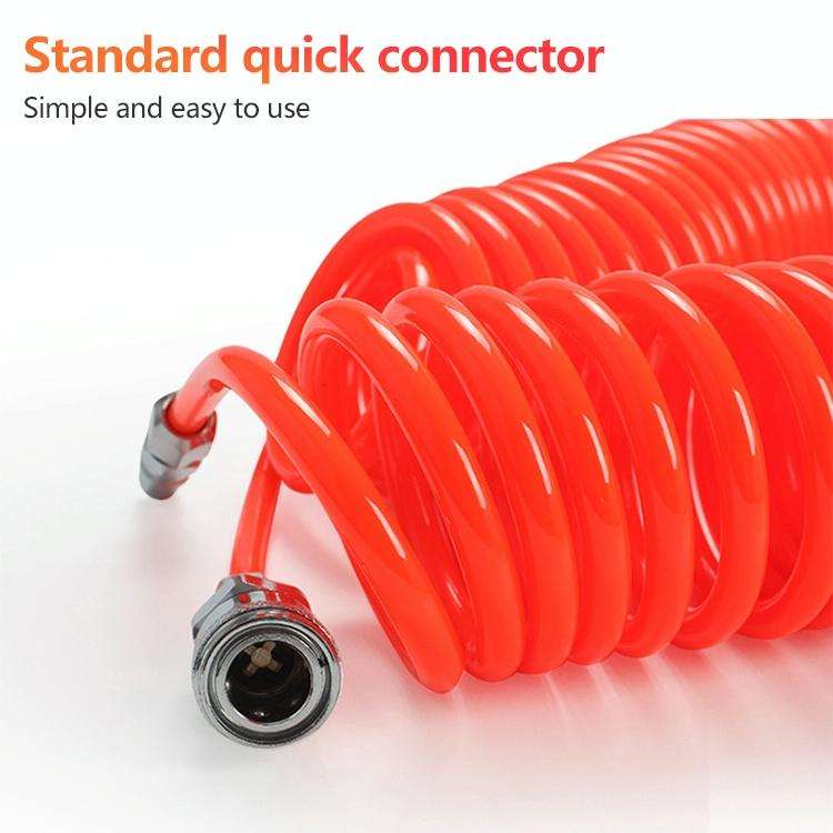 LAIZE Compressor Air Flexible PU Spring Tube with Connector, Specification:10x6.5mm, 15m
