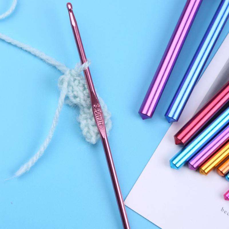 34 PCS/Set Color Alumina Single Head Crochet Handmade DIY Knitting Tool Material