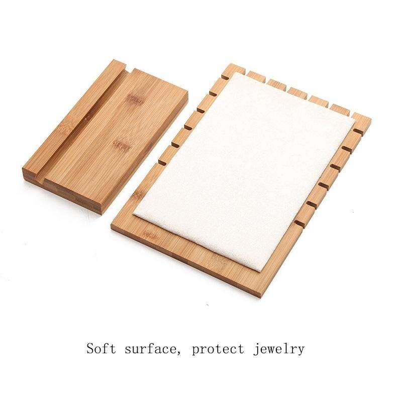 Bamboo Wood Detachable Jewelry Storage Display Stand(Black)