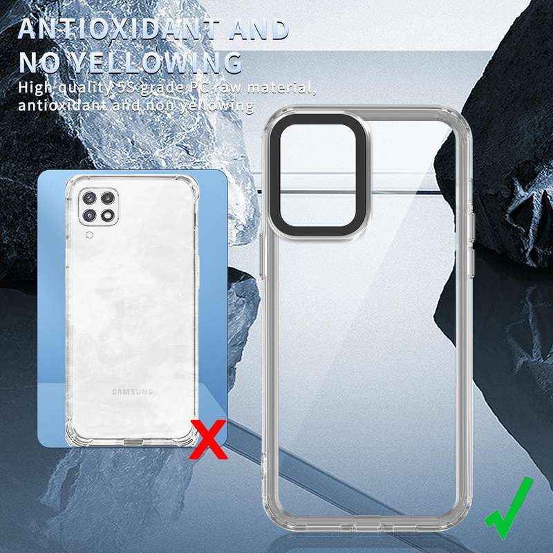 For Samsung Galaxy A22 4G Transparent Acrylic + TPU Shockproof Phone Case(Transparent)
