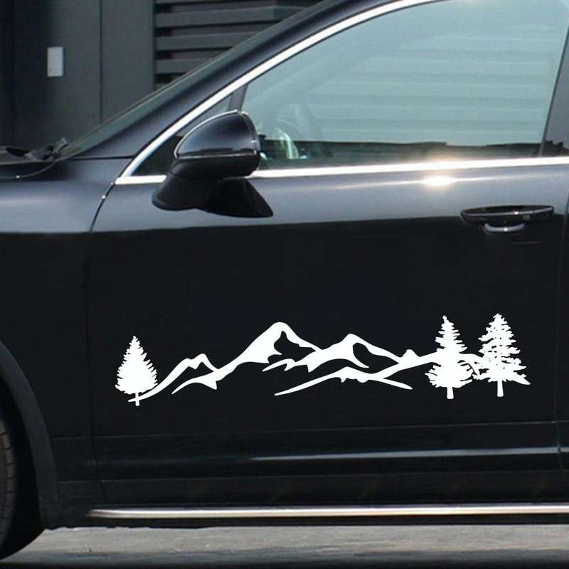2 PCS D-791 Mountain Forest Car Sticker SUV Off-Road Vehicle Body Sticker Rear Windshield Car Sti...