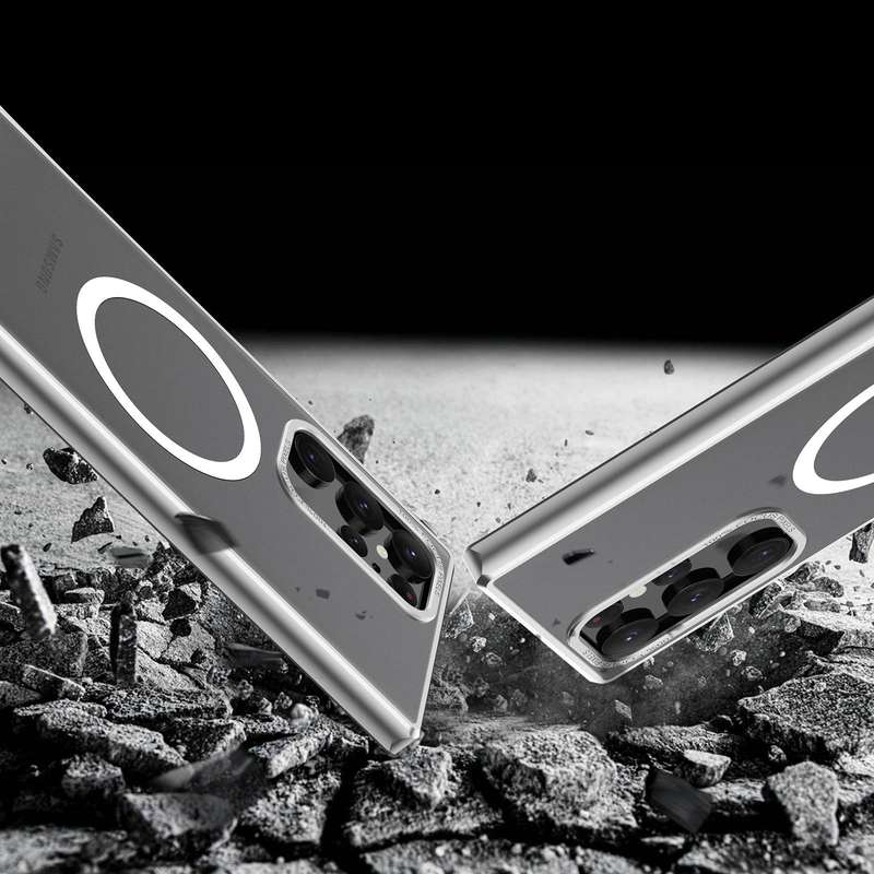 For Samsung Galaxy S22 Ultra 5G MagSafe Magnetic PC Phone Case(Silver)