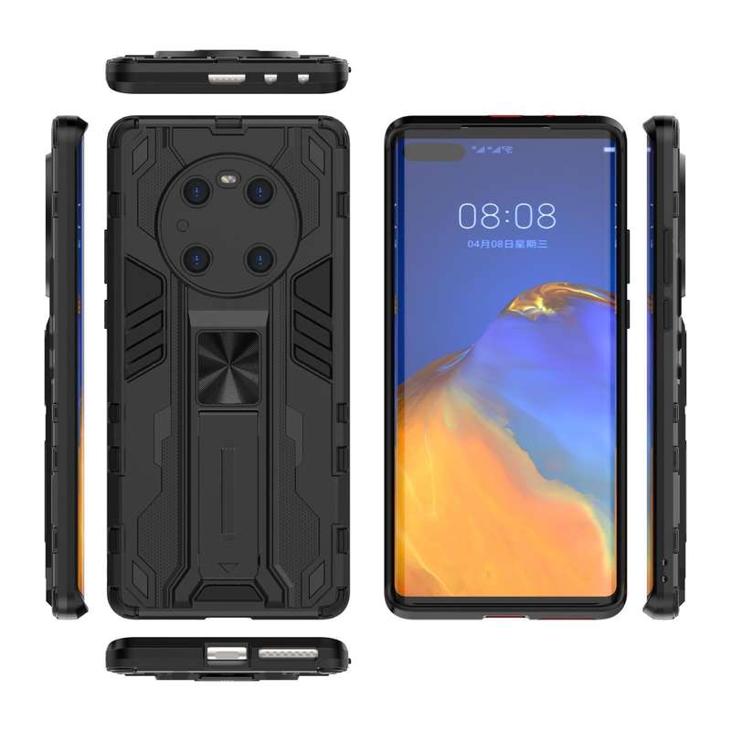 For Huawei Mate 40 Pro Supersonic PC + TPU Shock-proof Protective Case with Holder(Black)