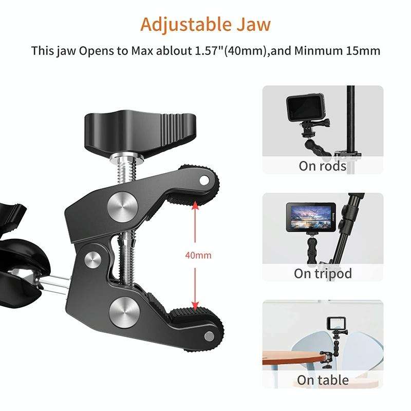 JMSUZ 124124 SLR Camera Rail Adjustable Clamp Magic Aarm
