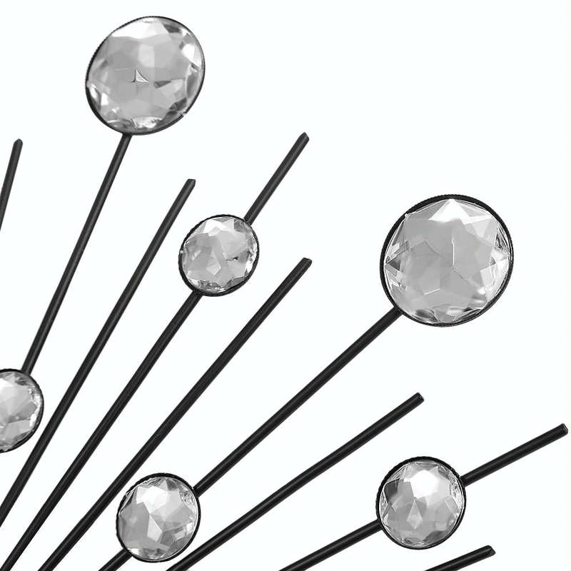 Creative Wall Clock Crystal Silver Wrought Iron Wall Clock Personality Art Decoration Living Room...