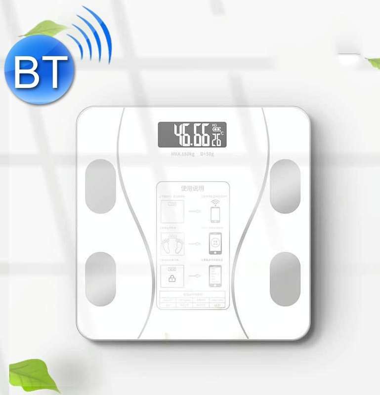 Smart Bluetooth Weight Scale Home Body Fat Measurement Health Scale Battery Model(Curve White)