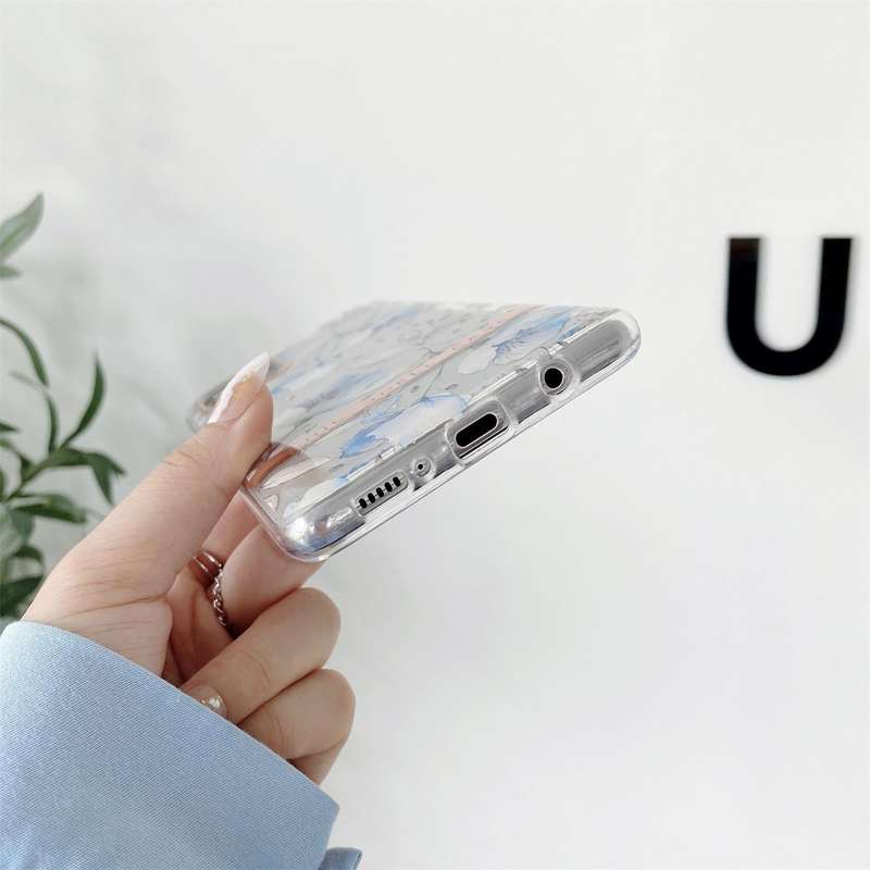 For Samsung Galaxy A71 5G High Translucent Electroplating Flower Pattern TPU + PC Shockproof Case...