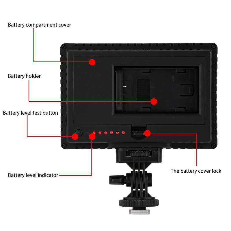 HD-160 White Light LED Video Light on-Camera Photography Lighting Fill Light for Canon, Nikon, DS...