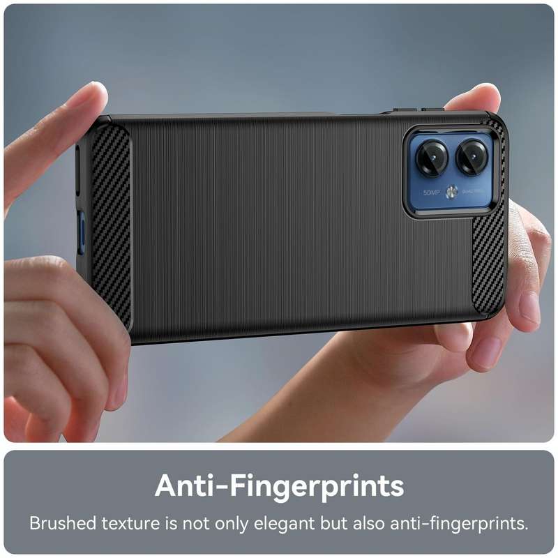 For Motorola Moto G14 Brushed Texture Carbon Fiber TPU Phone Case(Black)