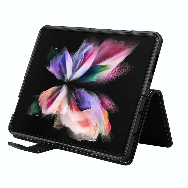 For Samsung Galaxy Z Fold4 5G Detachable Leather Folding Phone Case(Black)
