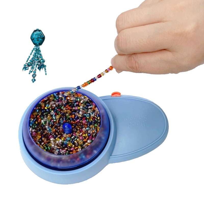 DIY Fast Electric Beading Machine(Blue Host+Beads Bowl x3+Steel Wire x 2+Line x 1)