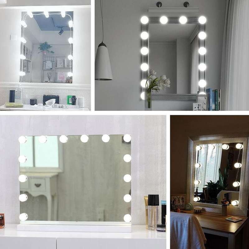 LED Makeup Mirror Light Beauty Fill Light Hand Sweep Sensor Mirror Front Light, Power source: 10 ...