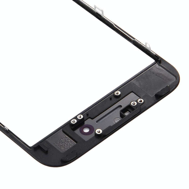 Front Screen Outer Glass Lens with Front LCD Screen Bezel Frame for iPhone 7 (Black)