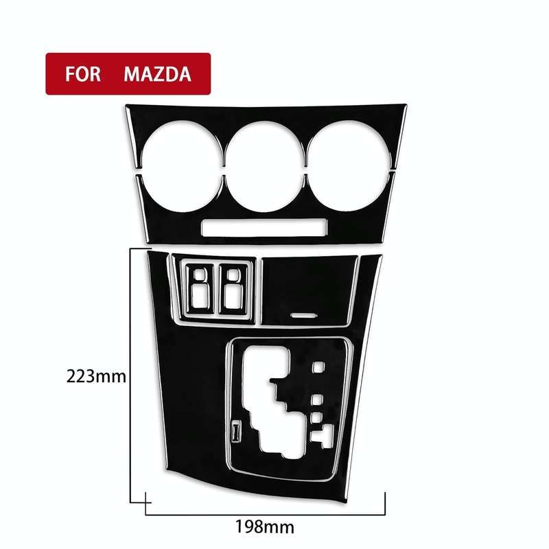 For Mazda 3 Axela 2010-2013 9 in 1 Car AC Gear Panel Set D Decorative Sticker, Right Drive
