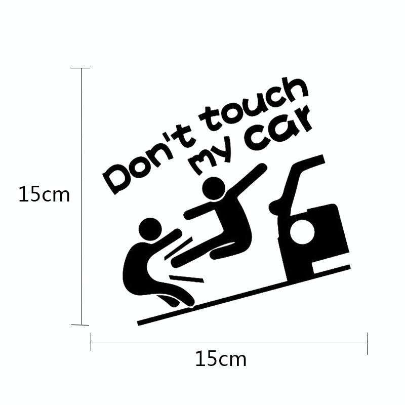 10PCS Reflective Funny Text Do Not Touch My Car Car Sticker(Black)