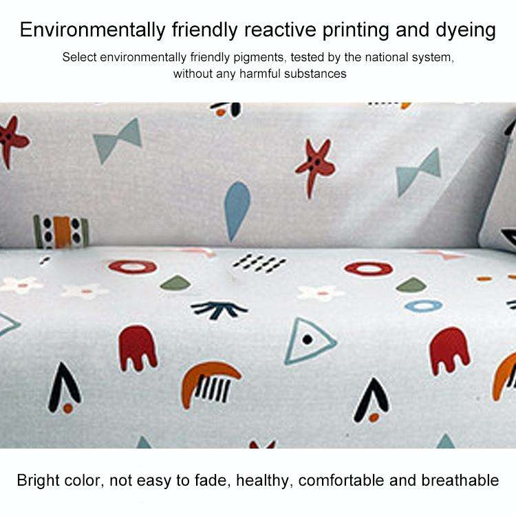 Double Seat Four Seasons Full Coverage Elastic Non-slip Sofa Cover(Youth Flower)