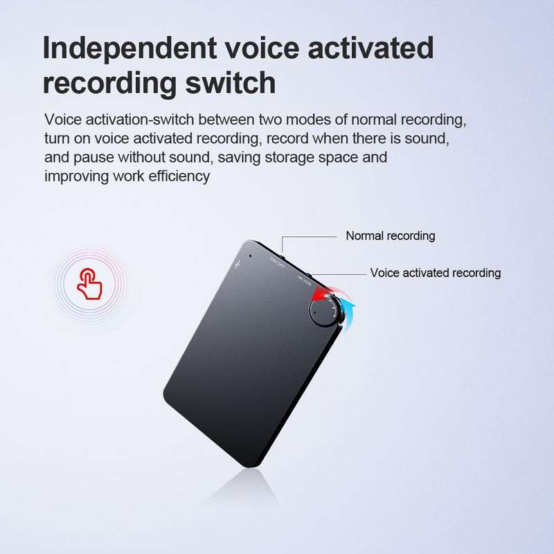 K2 Portable Ultra-thin Card Voice Recorder, Capacity:32GB(Black)