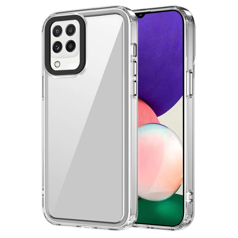 For Samsung Galaxy A22 4G Transparent Acrylic + TPU Shockproof Phone Case(Transparent)