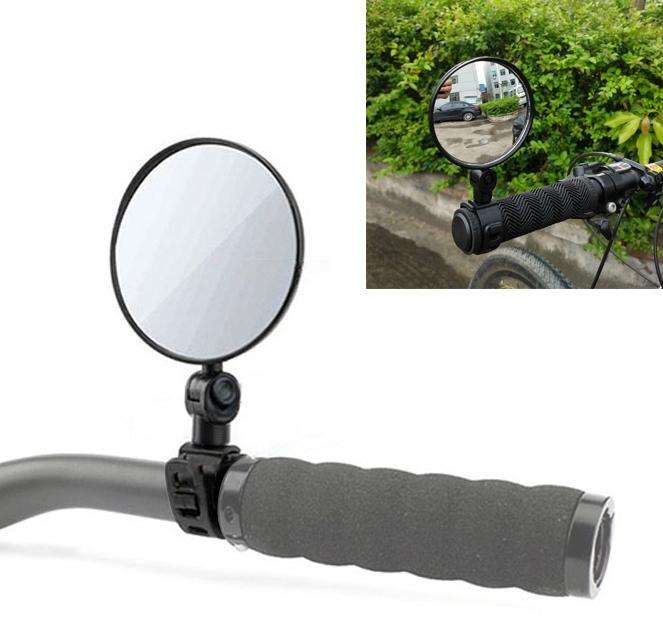Universal 360 Rotate Adjustable Bicycle Rearview Handlebar Wide-angle Convex Mirror Cycling Rear ...