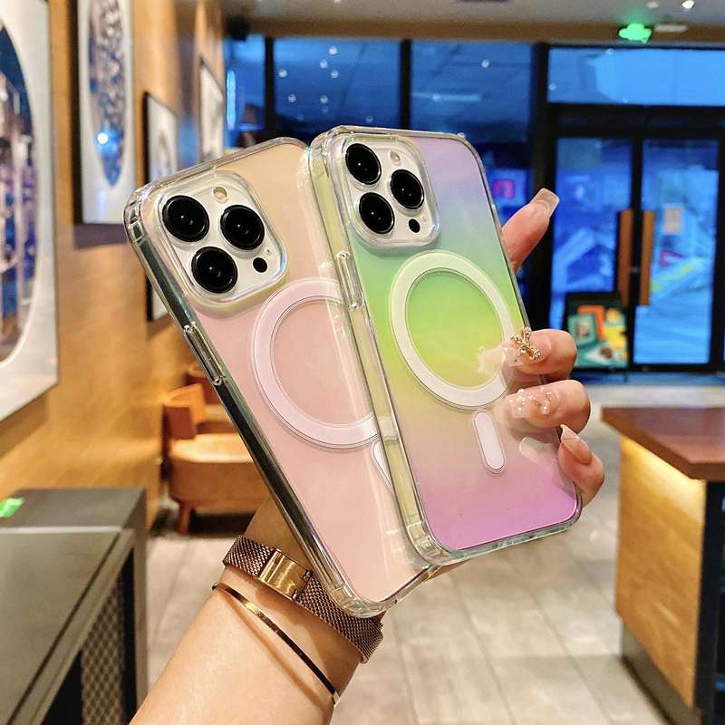 For iPhone 11 MagSafe Magnetic Color Plated Phone Case(Pink)