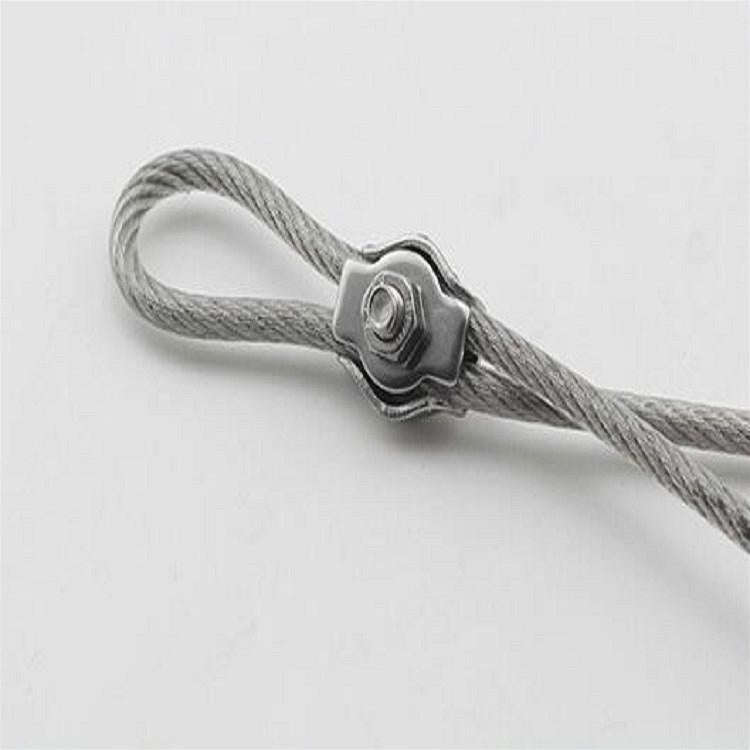 5 PCS 304 Stainless Steel Plate Single Clip Double Clamp Wire Rope Clamp, Specification:M2, Style...