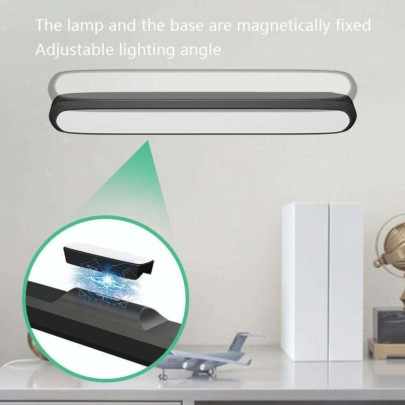 Desk Tricolor Temperature Learning Reading Lights, Style: Rechargeable (Black)