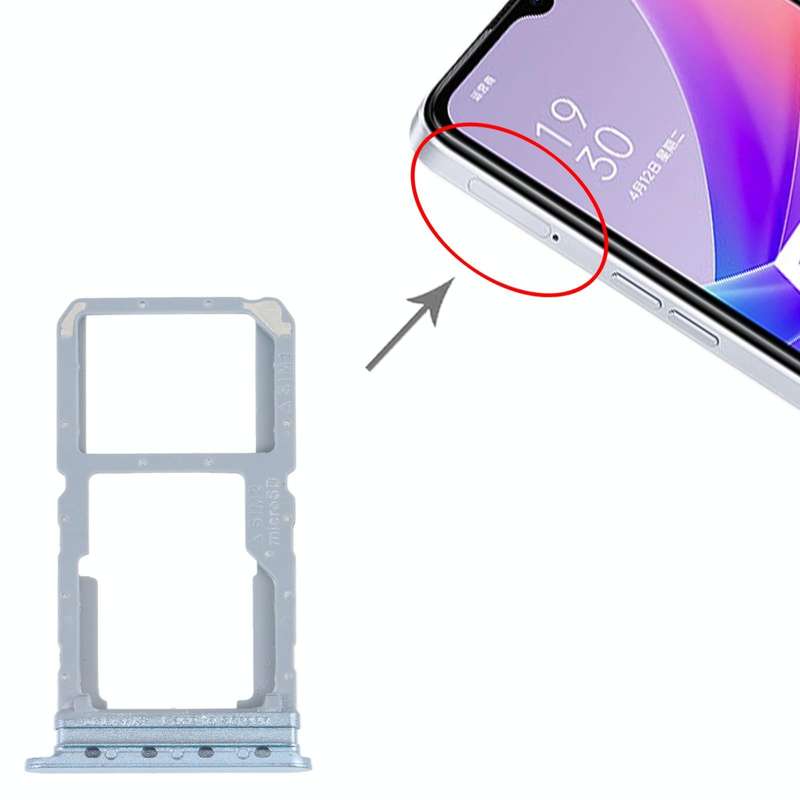 For OPPO A57 5G / A77 5G / K10 5G SIM Card Tray + SIM / Micro SD Card Tray (Blue)