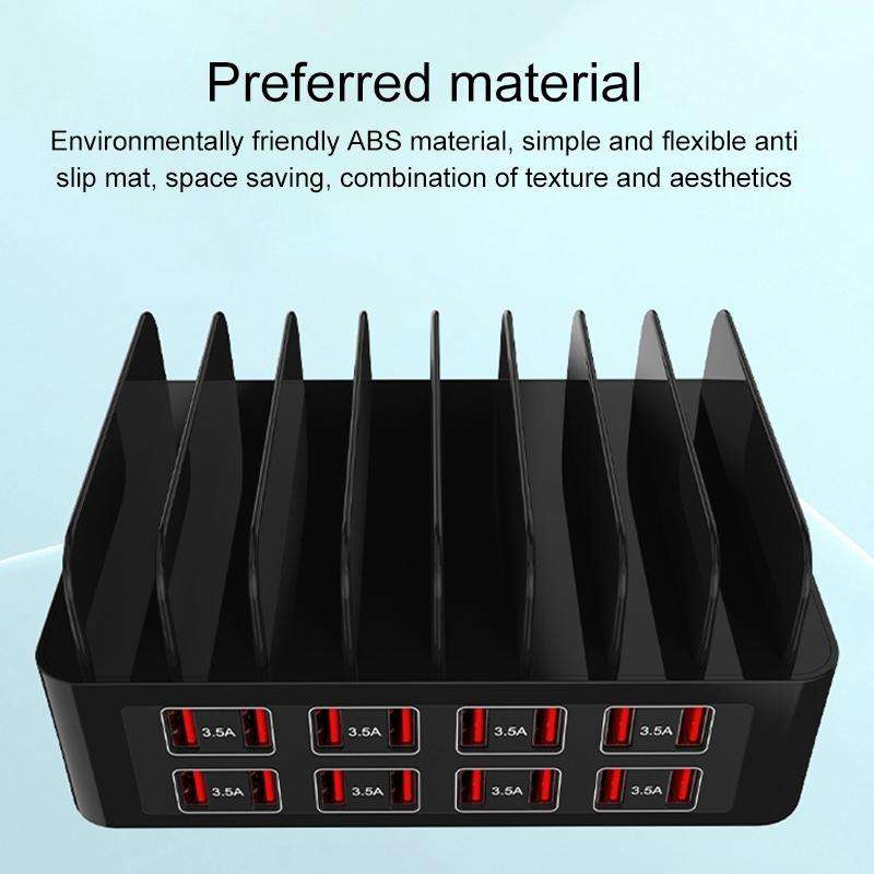 YFY-A55 150W 16 x USB Ports Smart Charging Station with Phone & Tablet Stand, UK Plug
