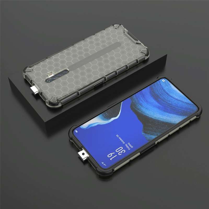 For Oppo Reno2 Z Shockproof Honeycomb PC + TPU Case(Blue)