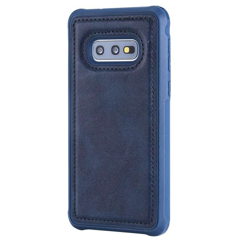 For Galaxy S10e Magnetic Shockproof PC + TPU + PU Leather Protective Case(Blue)
