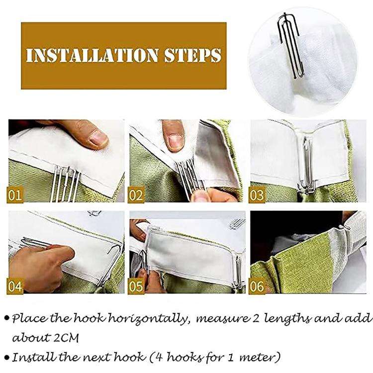 2 Sets Four Claw Hook Set Curtain Replacement Hook(Silver)
