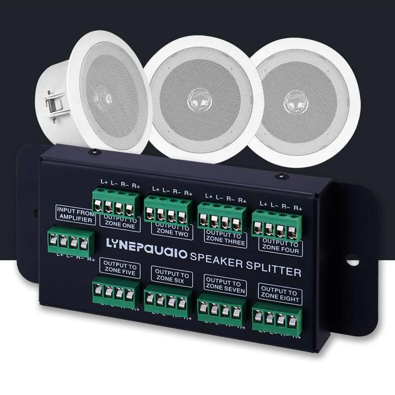 1 In 8 Out Amplifier And Sound Speaker Distributor, 8-Area Sound Source, Signal Distribution Pane...