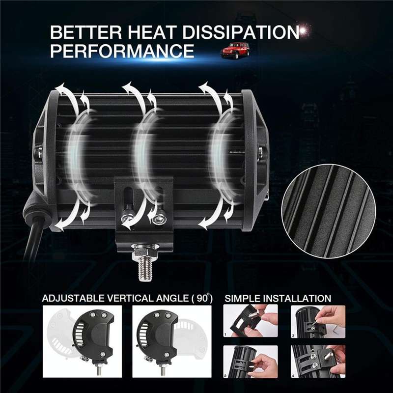 5 inch 18W 24 LED Waterproof IP67 Two Bar Modified Off-road Lights Spotlight Light Car Work Light...