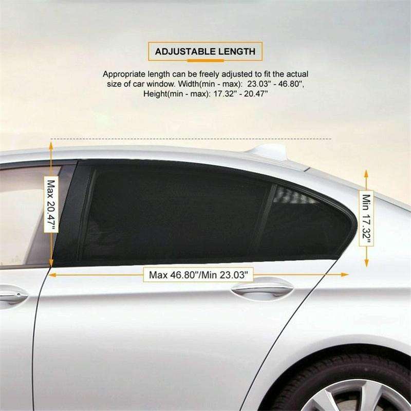 Auto Car Window Mesh Shield Sunshade Visor Net Mosquito Repellent UV Protection Window Covers, Hi...