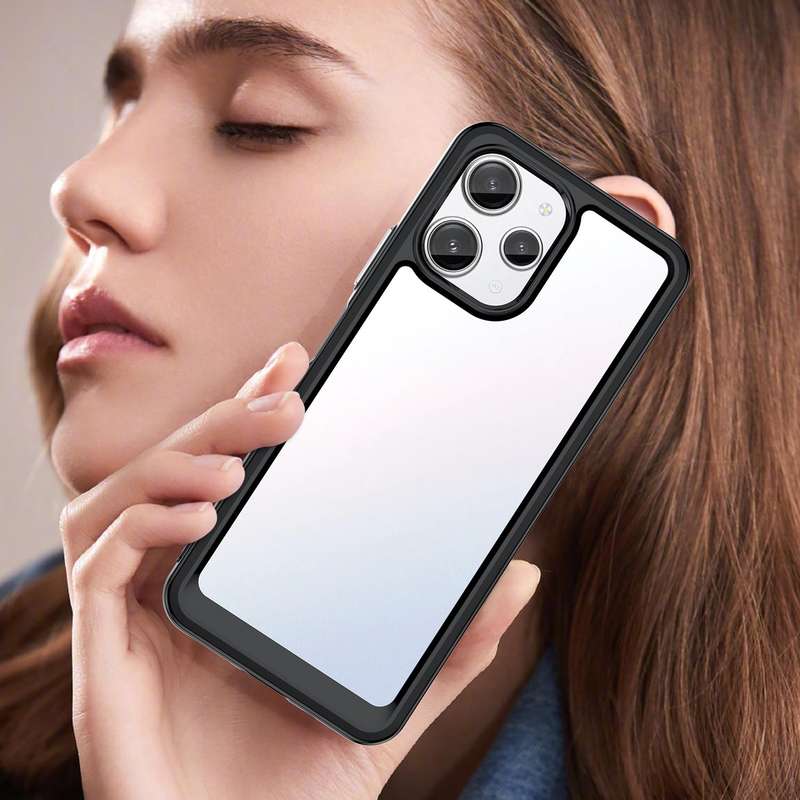 For Xiaomi Redmi 12 Colorful Series Acrylic + TPU Phone Case(Black)