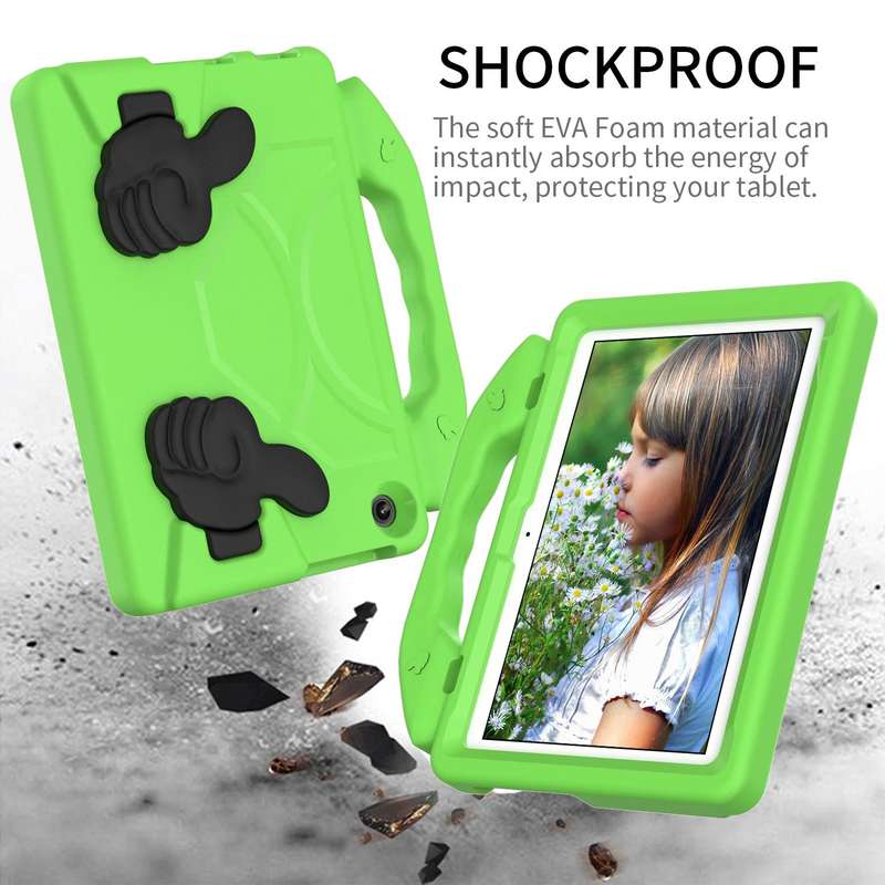 For Lenovo Tab M10 3rd Gen 10.1 TB-328 Thumb Bracket EVA Shockproof Tablet Case(Green)