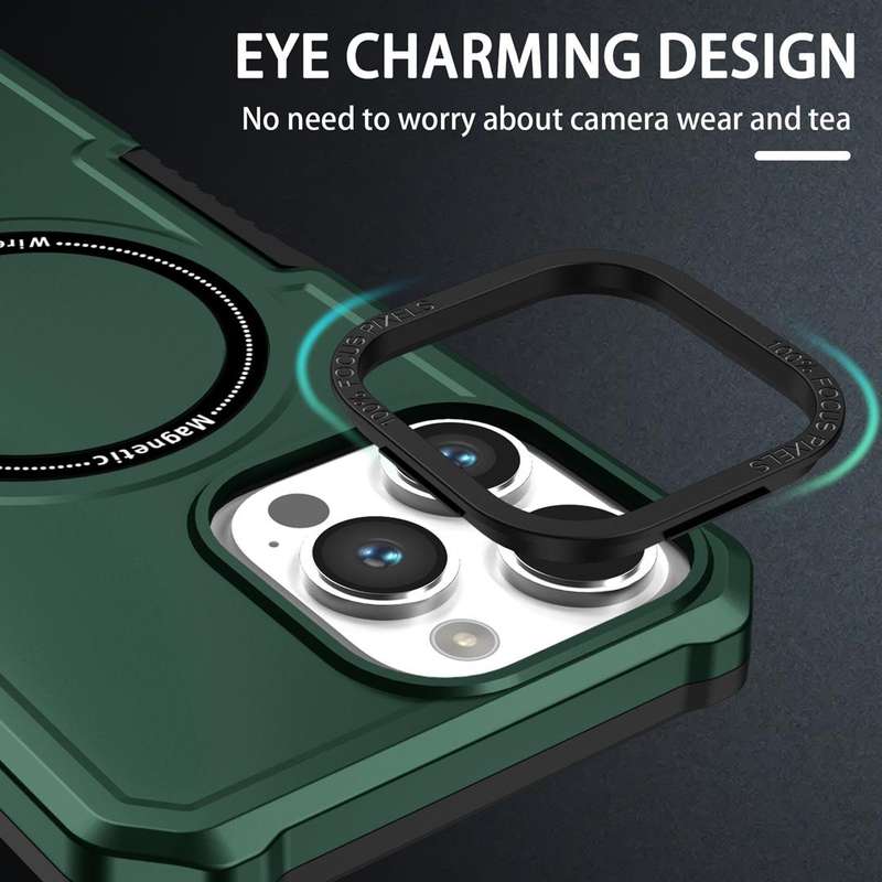 For Samsung Galaxy S21 5G MagSafe Shockproof Armor Phone Case(Dark Green)