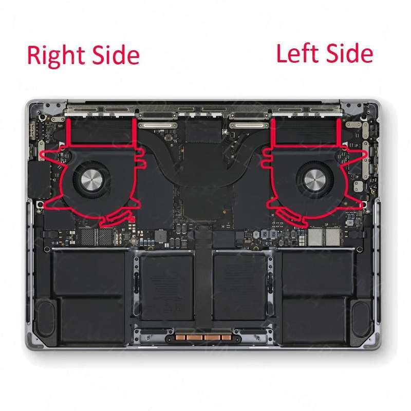 1 Pairs CPU Cooling Cooler Fan For MacBook Pro M2 14 A2779 2023 EMC3650