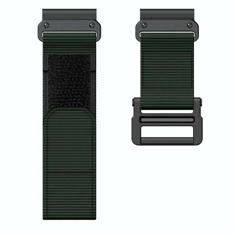 For Garmin Fenix 6X / 5X 26mm Hook And Loop Fastener Nylon Watch Band(Army Green)