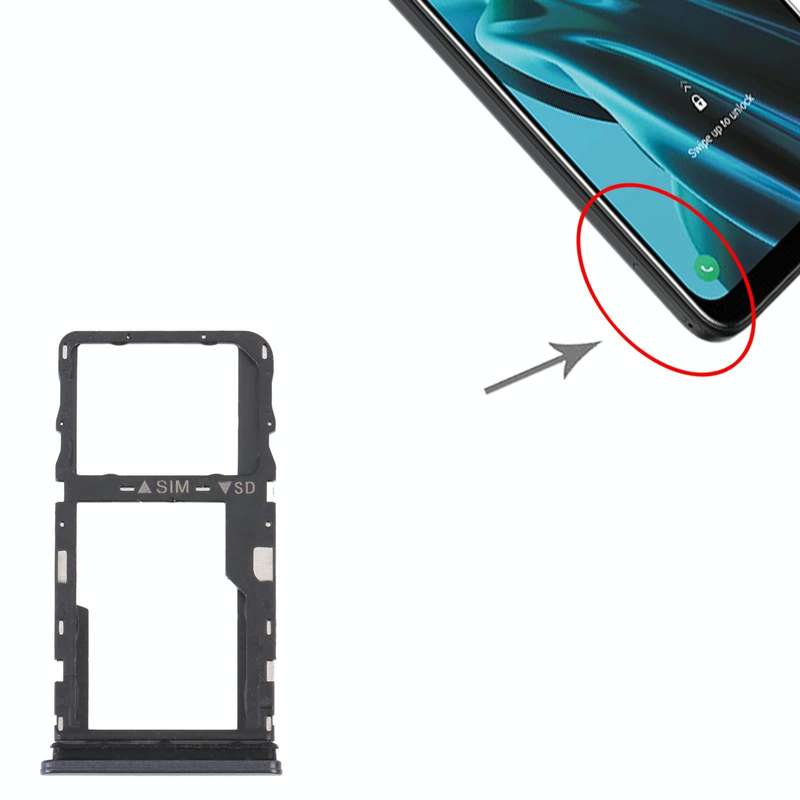 For TCL 30 XE 5G T767W Original SIM Card Tray + Micro SD Card Tray(Black)