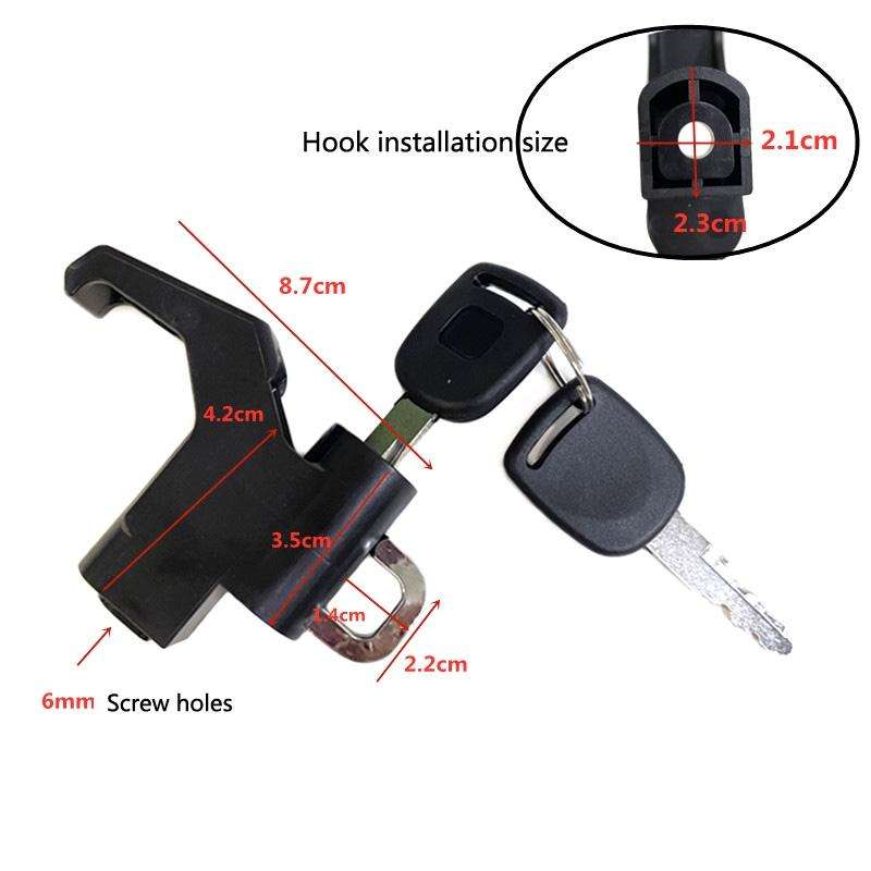 3 Sets Motorcycle Helmet Fixed Lock Hook(Black)
