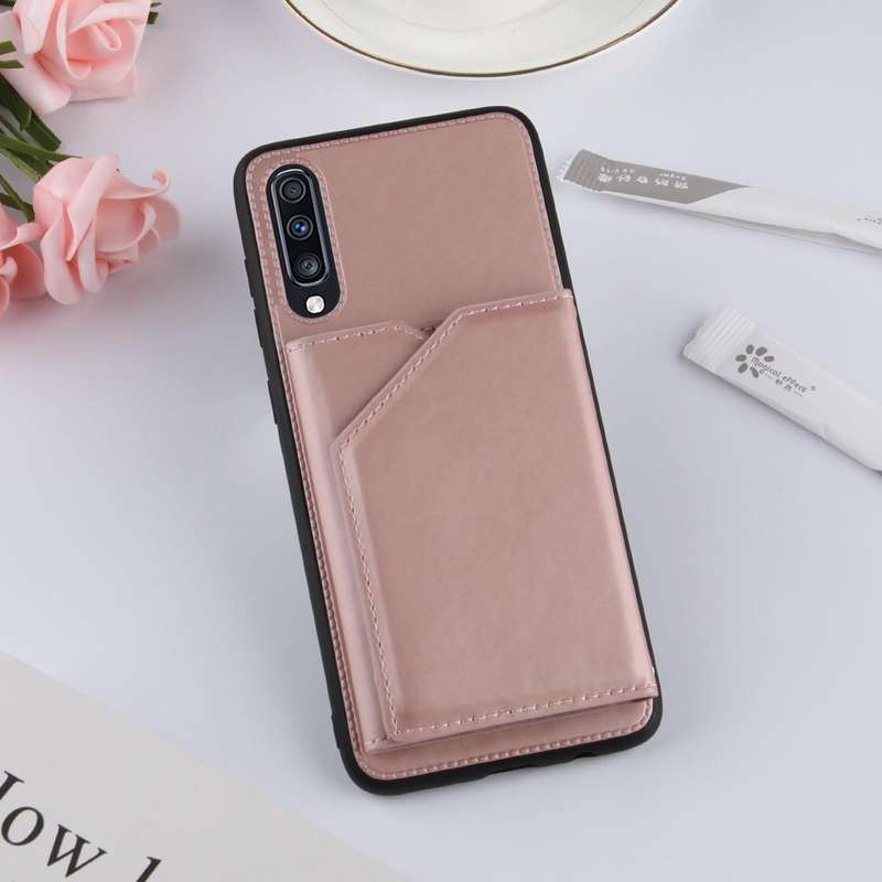 For Samsung Galaxy A70 & A70s Skin Feel PU + TPU + PC Back Cover Shockproof Case with Card Slots ...