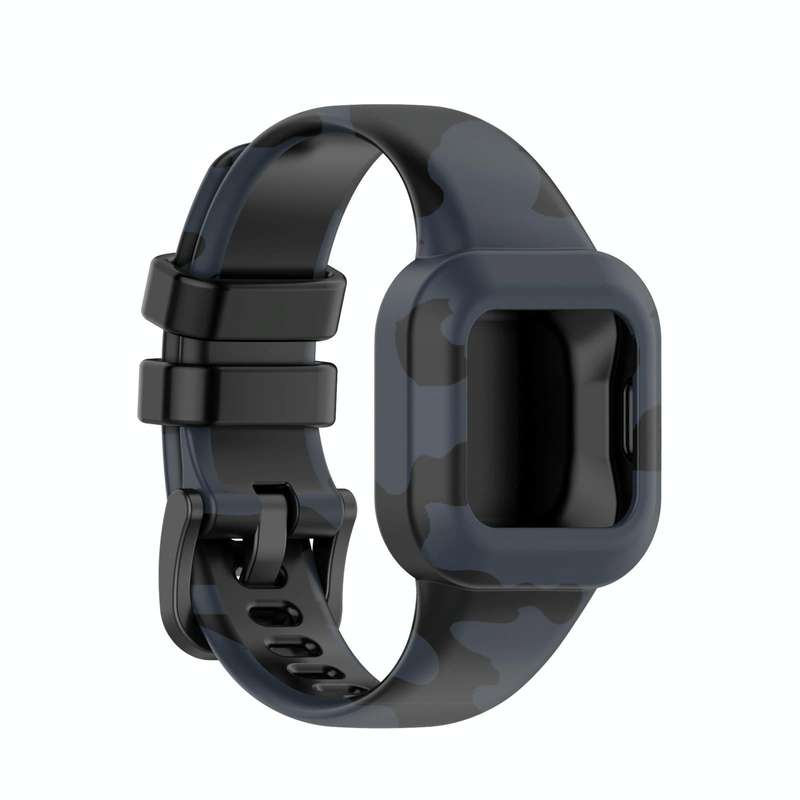 For Garmin Vivofit JR3 Silicone Printing Watch Band(Camouflage Gray)