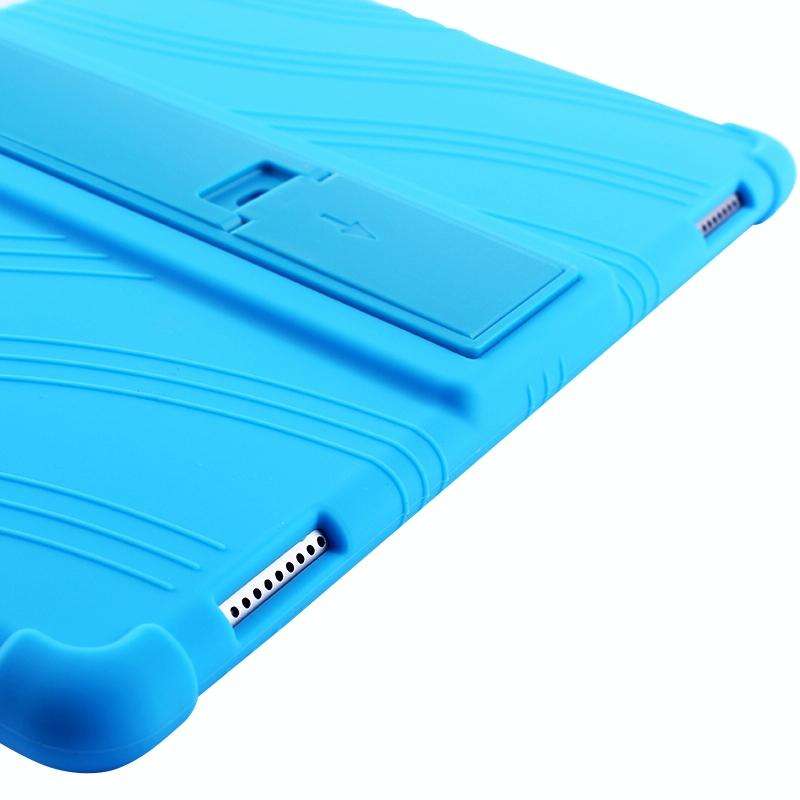 For Huawei MediaPad T5 Tablet PC Silicone Protective Case with Invisible Bracket(Black)